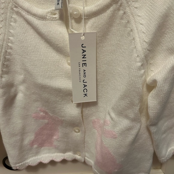White and Pink Bunny Cardigan - Picture 3 of 3